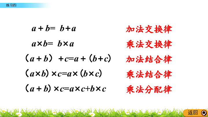 北师大版四年级上册 4.8 练习四运算律课件(共21张PPT)