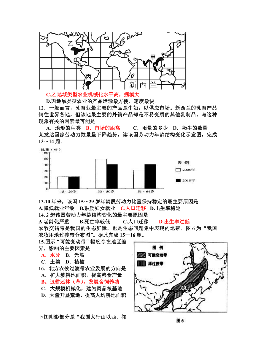 江西省丰城中学2015-2016学年高一下学期第二次月考地理试题