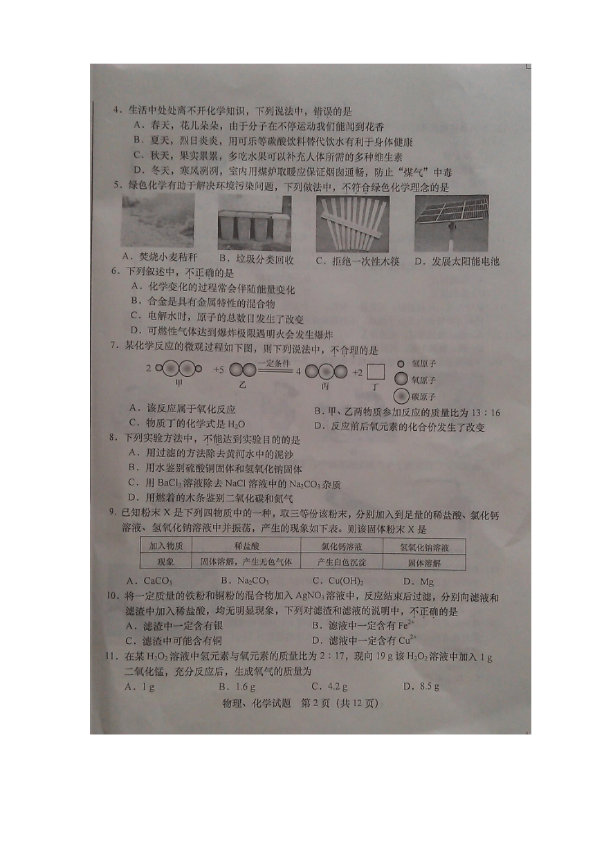 2013年济南中考化学扫描版（无答案）