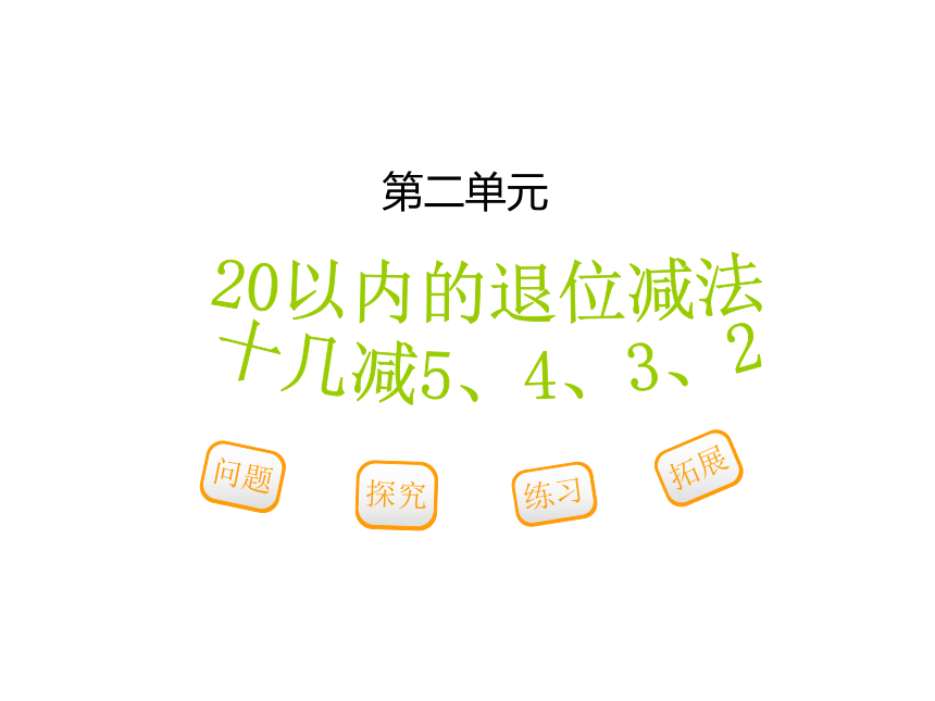 数学一年级下人教版十几减5、4、3、2课件（29张）