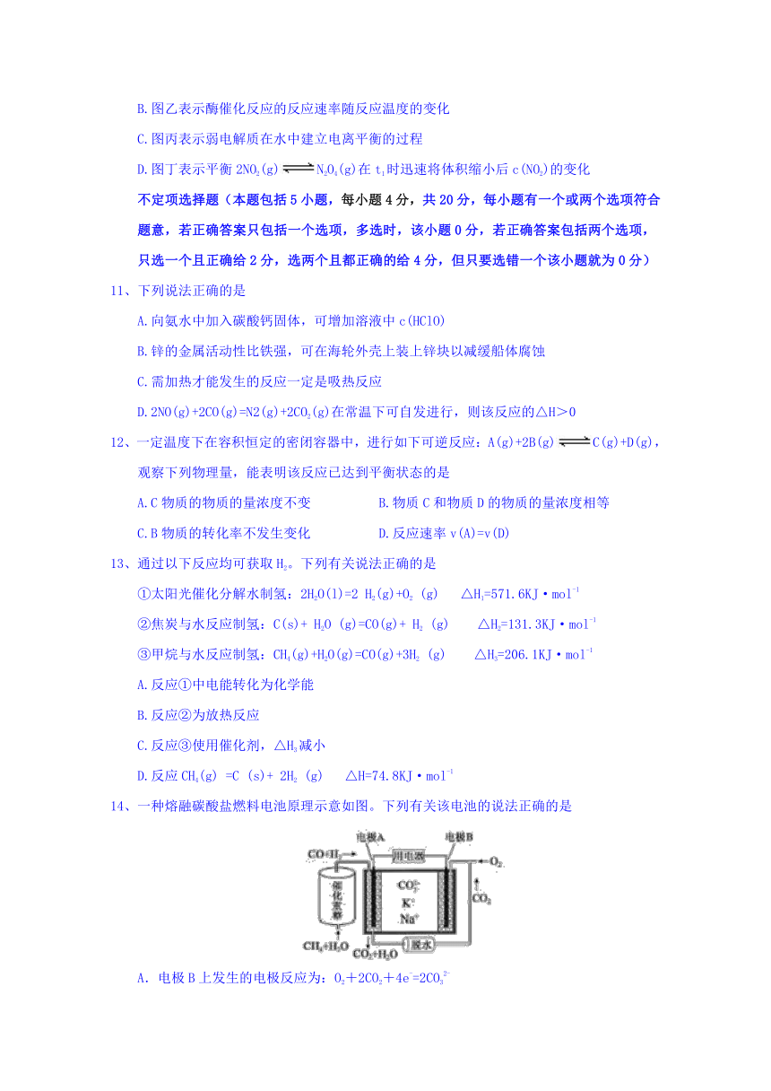 江苏省徐州市2016-2017学年高二下学期期中考试化学试题