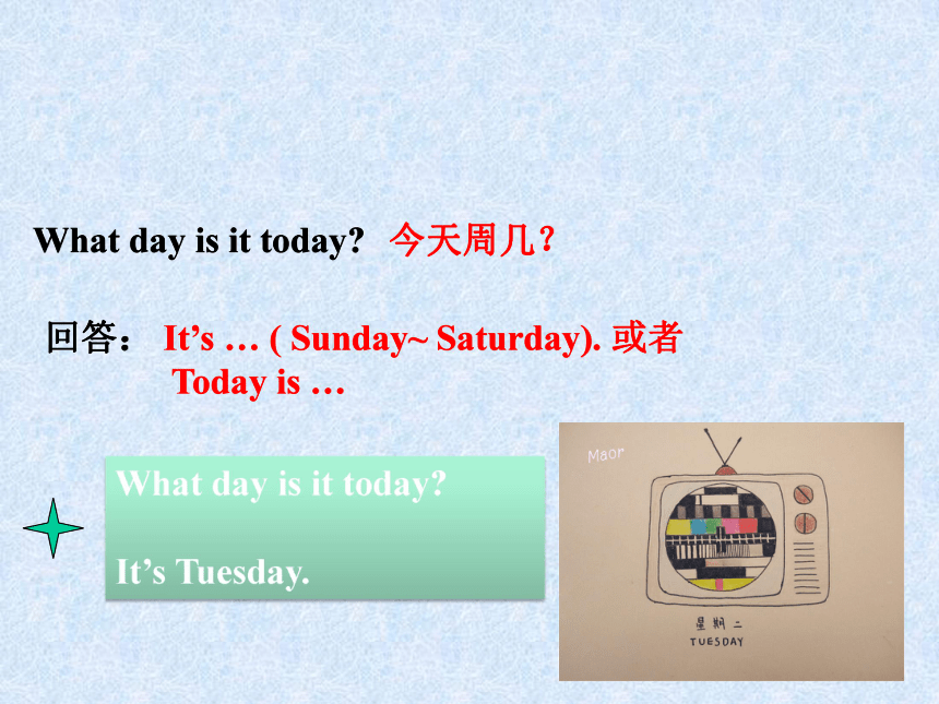 Starter Module 4 My everyday life Unit 1 What day is it today? 课件