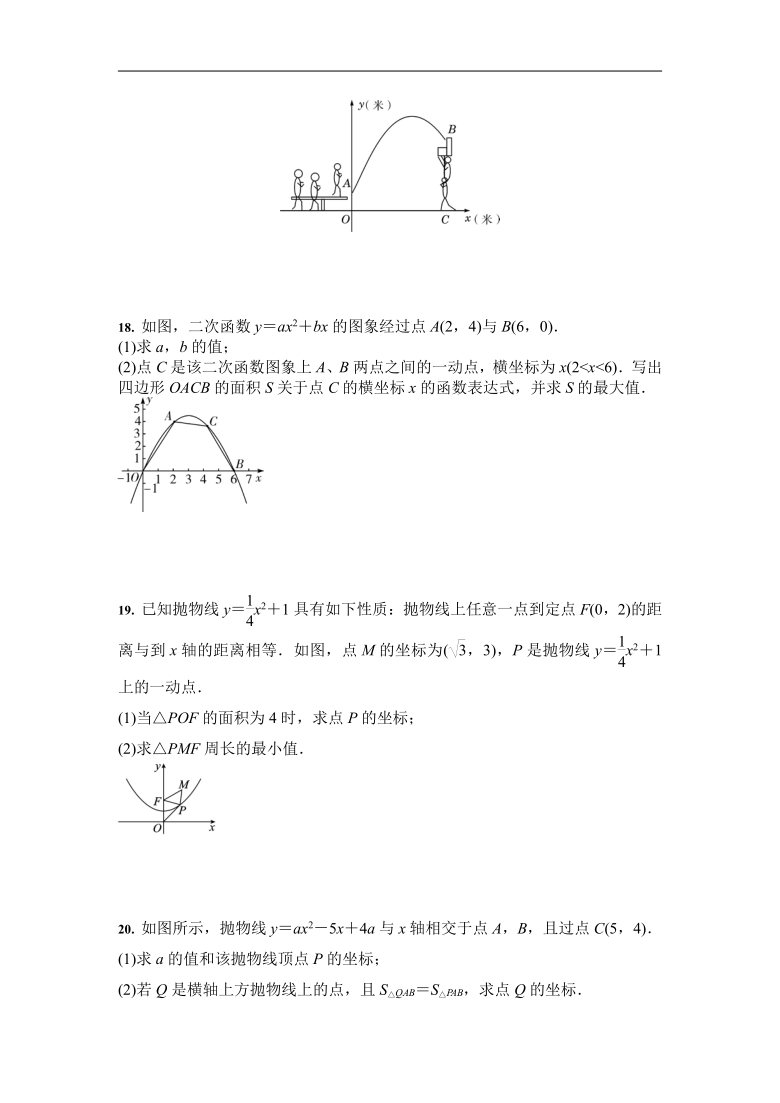 人教版 九年级数学上册 22.1 二次函数的图象和性质 同步优化训练（word版含答案）