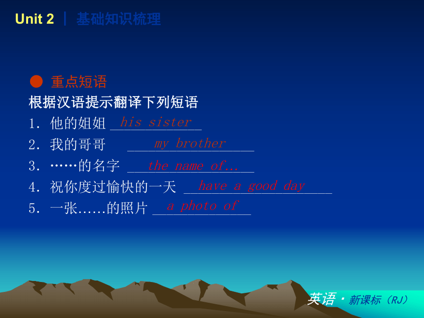 【中考备考】2014中考七年级英语上册 人教版B类 复习课件（基础梳理+能力提升+易错点训练）：Unit 2 This is my sister