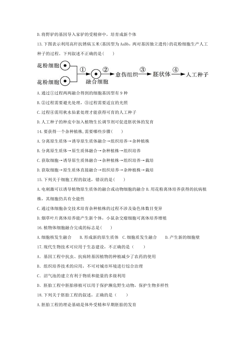 西藏山南地区二中2016-2017学年高二下学期期中考试生物试卷