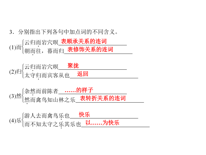 人教版八年级语文下册随堂训练课件：第6单元 28 醉翁亭记 (共18张PPT)