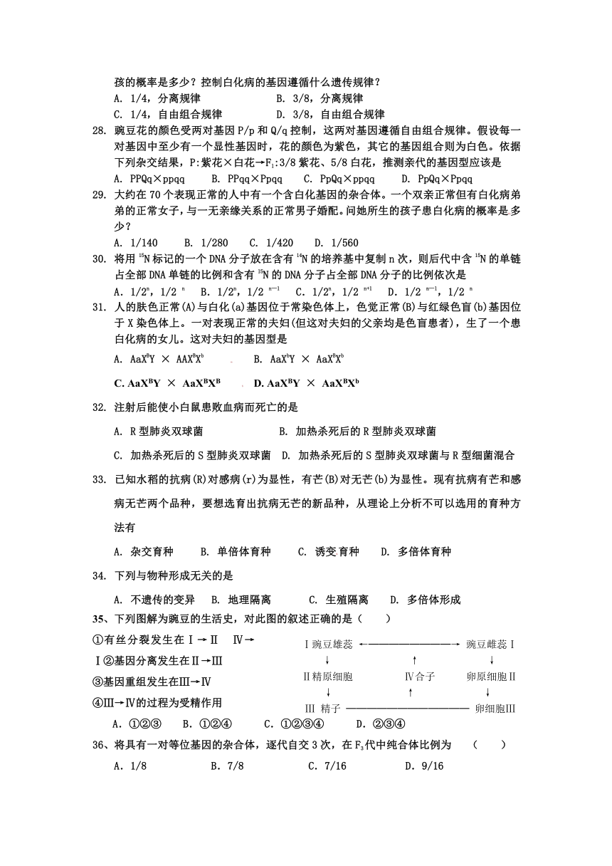 山东省桓台第二中学2012-2013学年高二学业水平测试生物试题