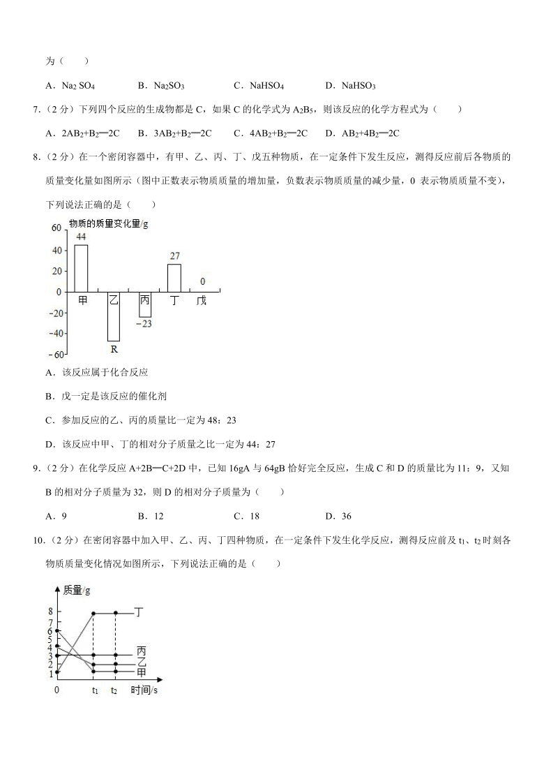 新人教版九年级上册《第5章 化学方程式》2020年单元测试卷