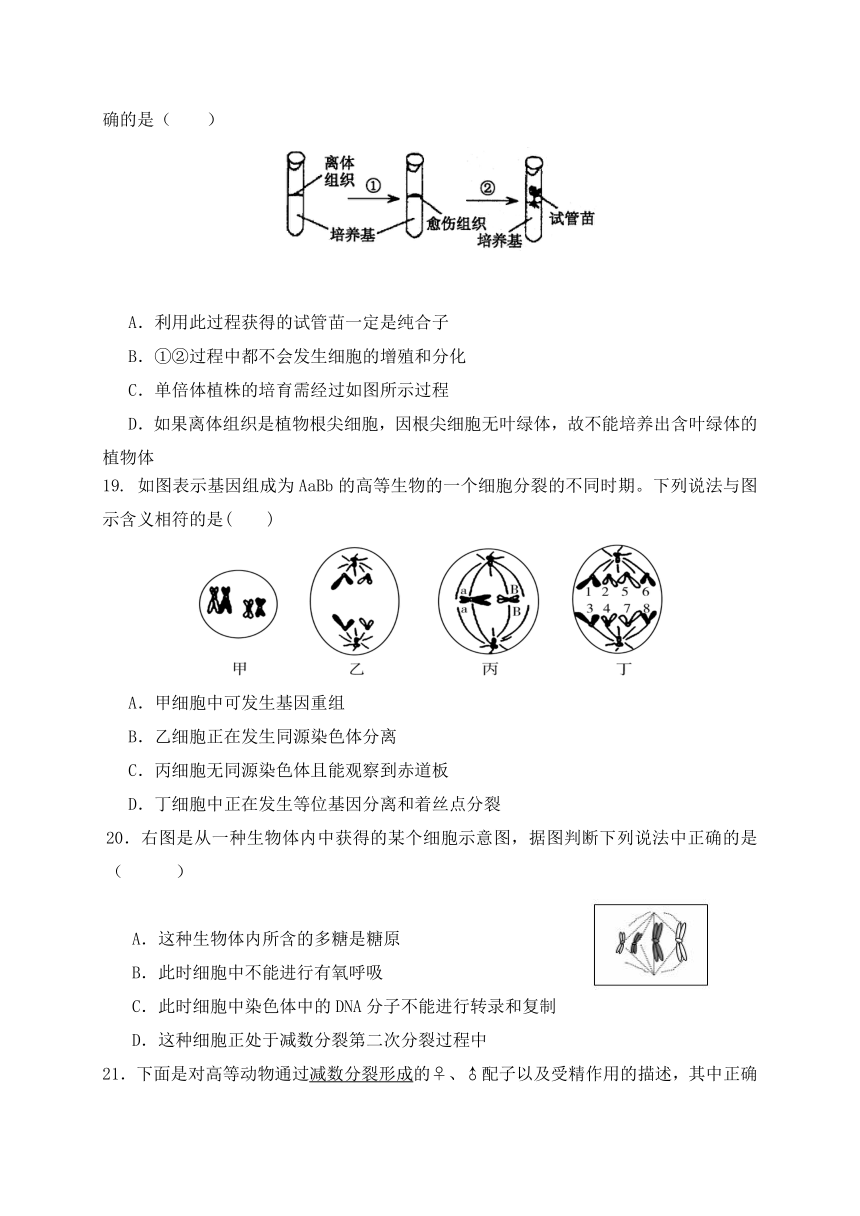 海南省国兴中学2017届高三上学期第二次月考生物试题