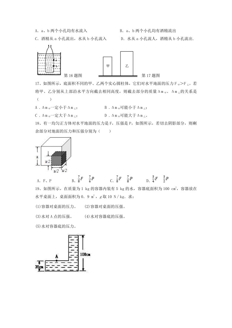 微专题（压强）9-1  均匀柱体的压强计算与判断—（疑难解读+解题技巧）2021届九年级物理中考复习（优等生）专题讲义（word含答案）