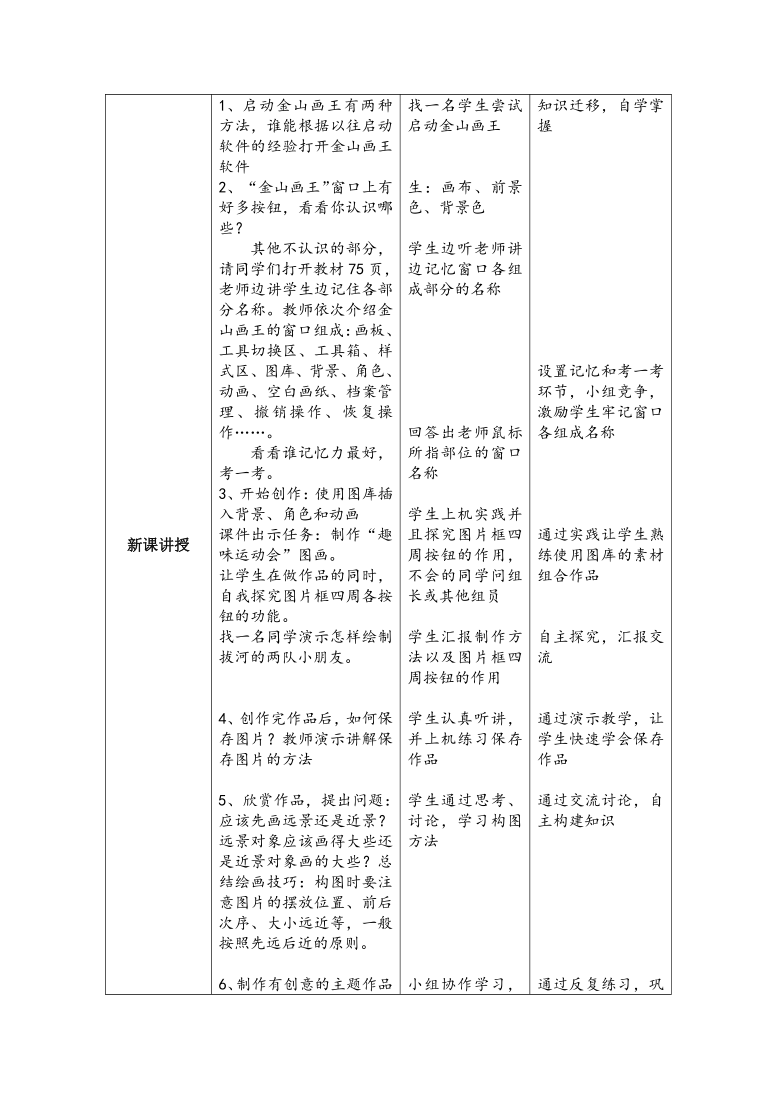 电子工业版（内蒙）四上信息技术 12.认识“金山画王” 教案