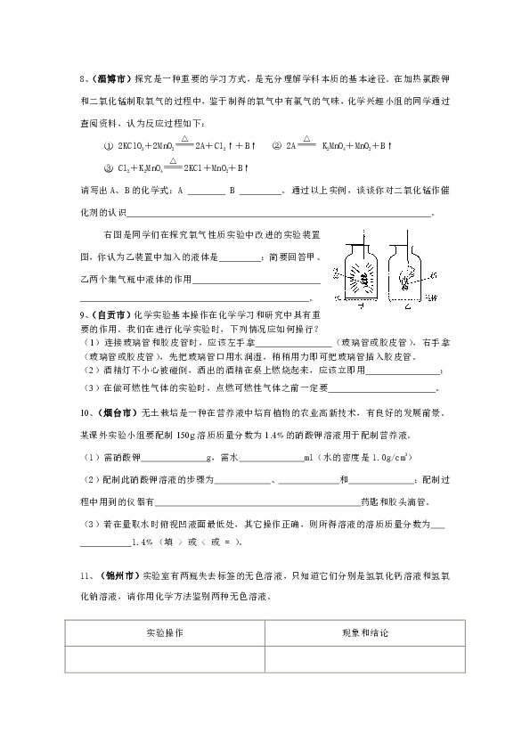 2006化学中考试题-实验题汇编[下学期]