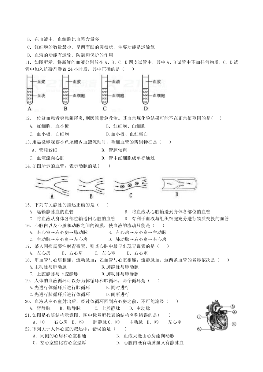 人教版七年级生物下册单元检测二（3,4章）解析版