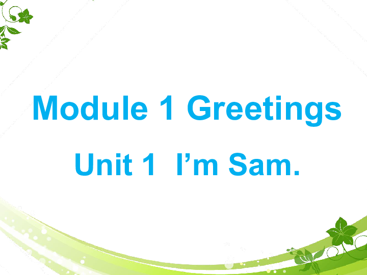 Module 1 Unit 1 I'm Sam. 课件 （25张PPT）