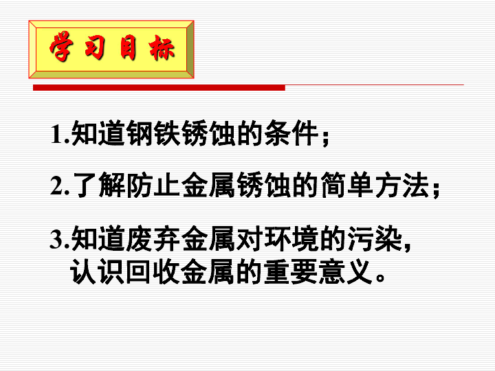 沪教版九年级上册化学  5.3 金属防护和废金属回收 课件（20张PPT）