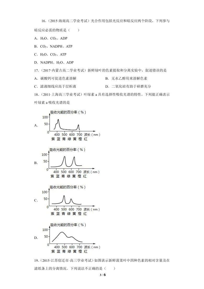 广东省珠海艺术高中2020-2021学年高一下学期期中考试生物试题 Word版含答案