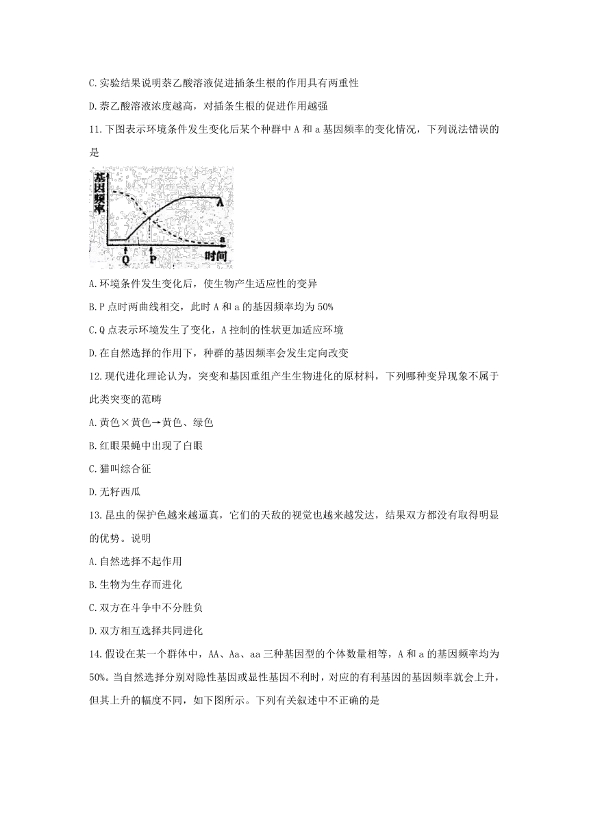 河北省石家庄市第二中学2016-2017学年高二下学期开学考试生物试题 Word版含答案