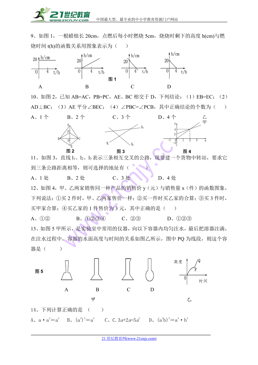 黑龙江省绥滨农场学校2017-2018学年八年级上学期期中模拟（二）数学试题（无答案）