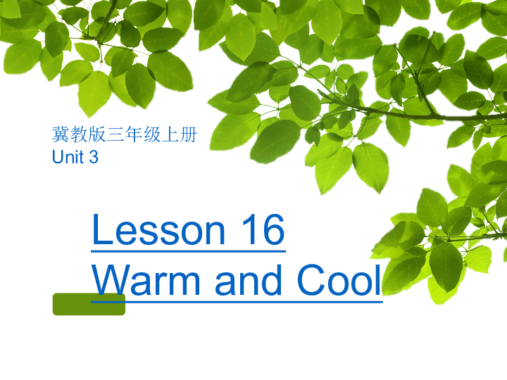 Lesson 16 Warm and Cool 课件（共17张PPT）+教案