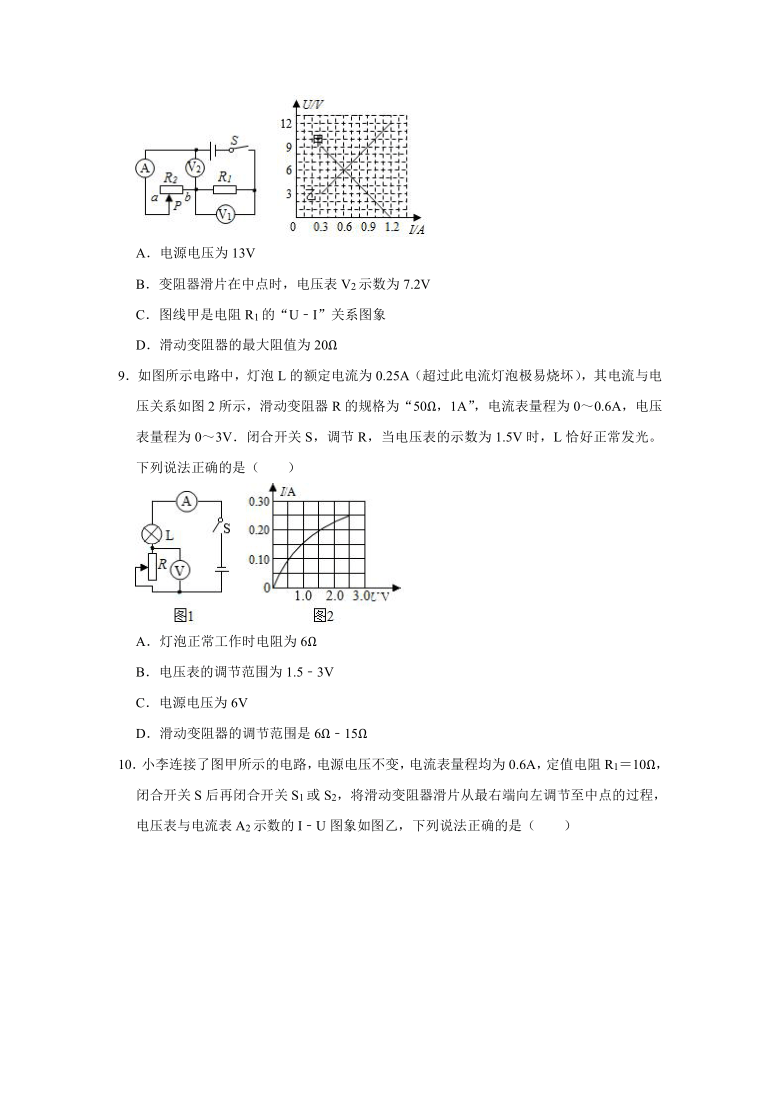 人教版物理九年级全册《第17章 欧姆定律》 训练卷 （解析版）