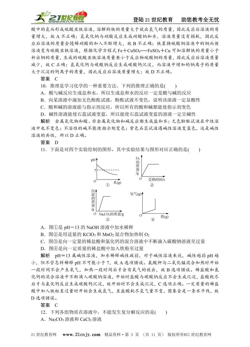 中考必胜——化学部分专题集训(十)