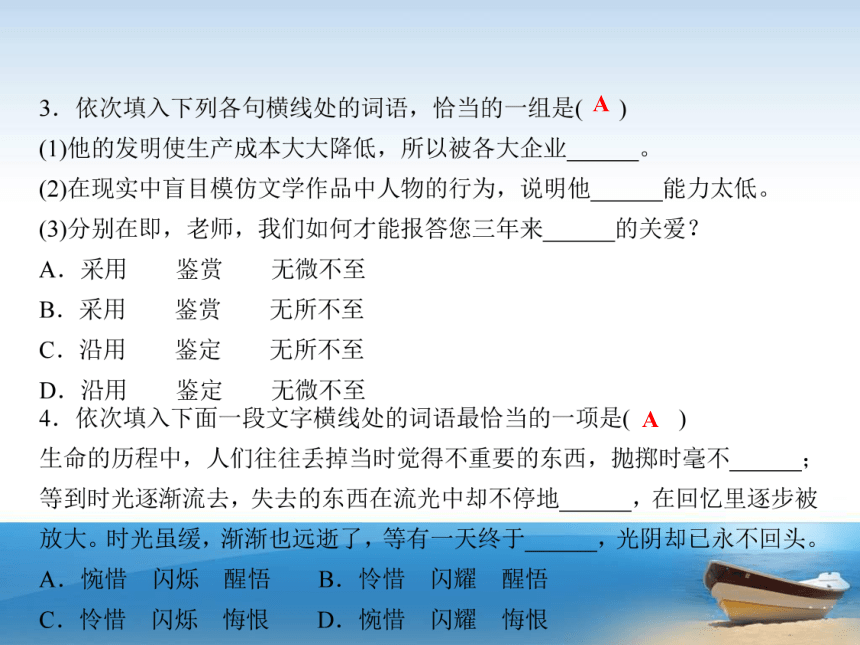 语文版初中语文八年级下册期末专题复习词语运用 练习课件