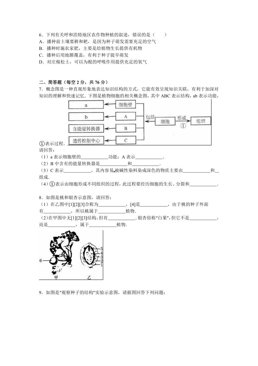 【解析版】2014-2015学年湖北省黄冈市武穴市百汇中学九年级（上）期中生物模拟试卷