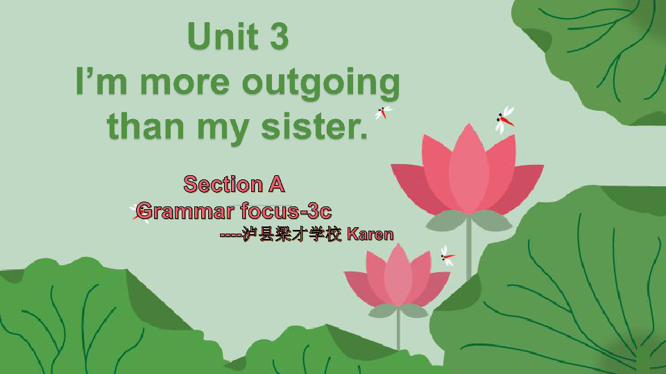 新目标英语八年级上Unit 3 I’m more outgoing than my sister. Section A Grammar focus-3c课件（35张PPT）