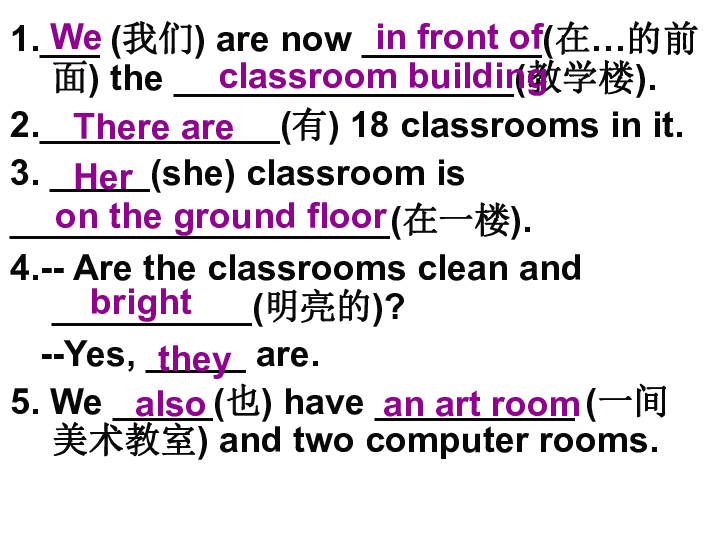 牛津译林版英语七年级上Unit3 Welcome to our school grammar课件（39张PPT）