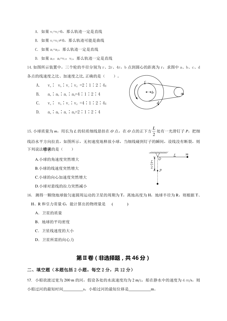 广西桂林18中2020-2021学年高一下学期3月开学考试物理试题 Word版含答案