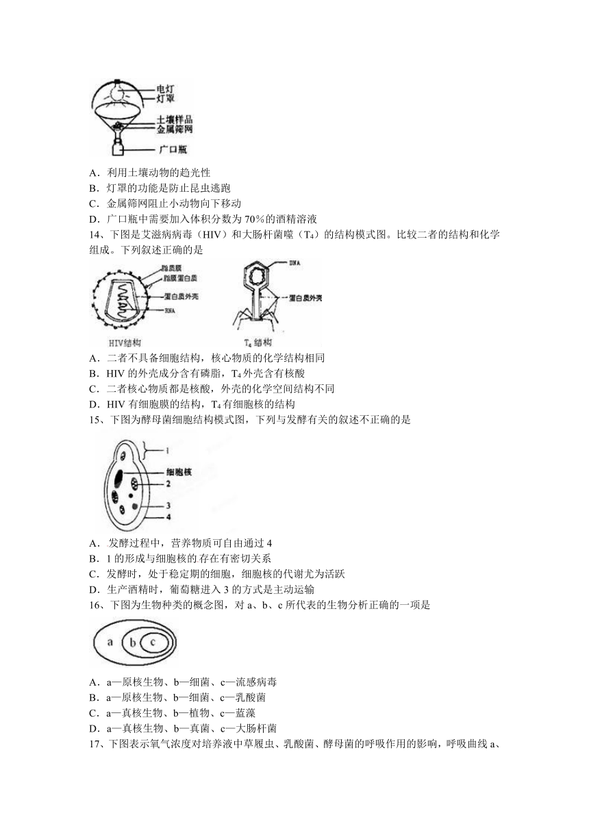 湖北省阳新海博外国语学校2012-2013学年高二上学期期末考试生物试题