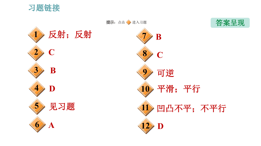 教科版八年级上册物理习题课件 第4章 4.2 光的放射定律（30张）