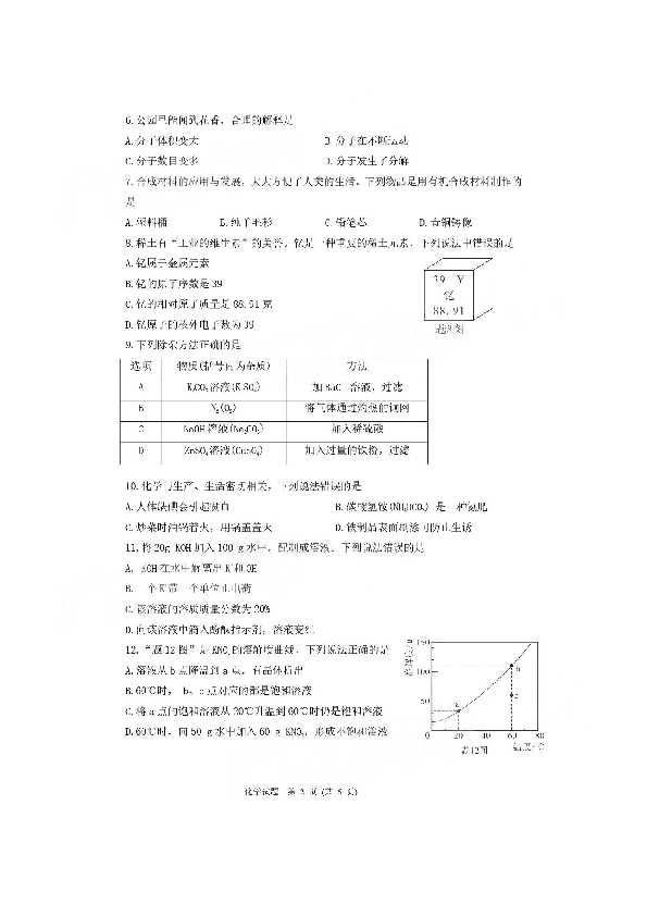 2020年广东省中考化学试题（图片版，含答案）