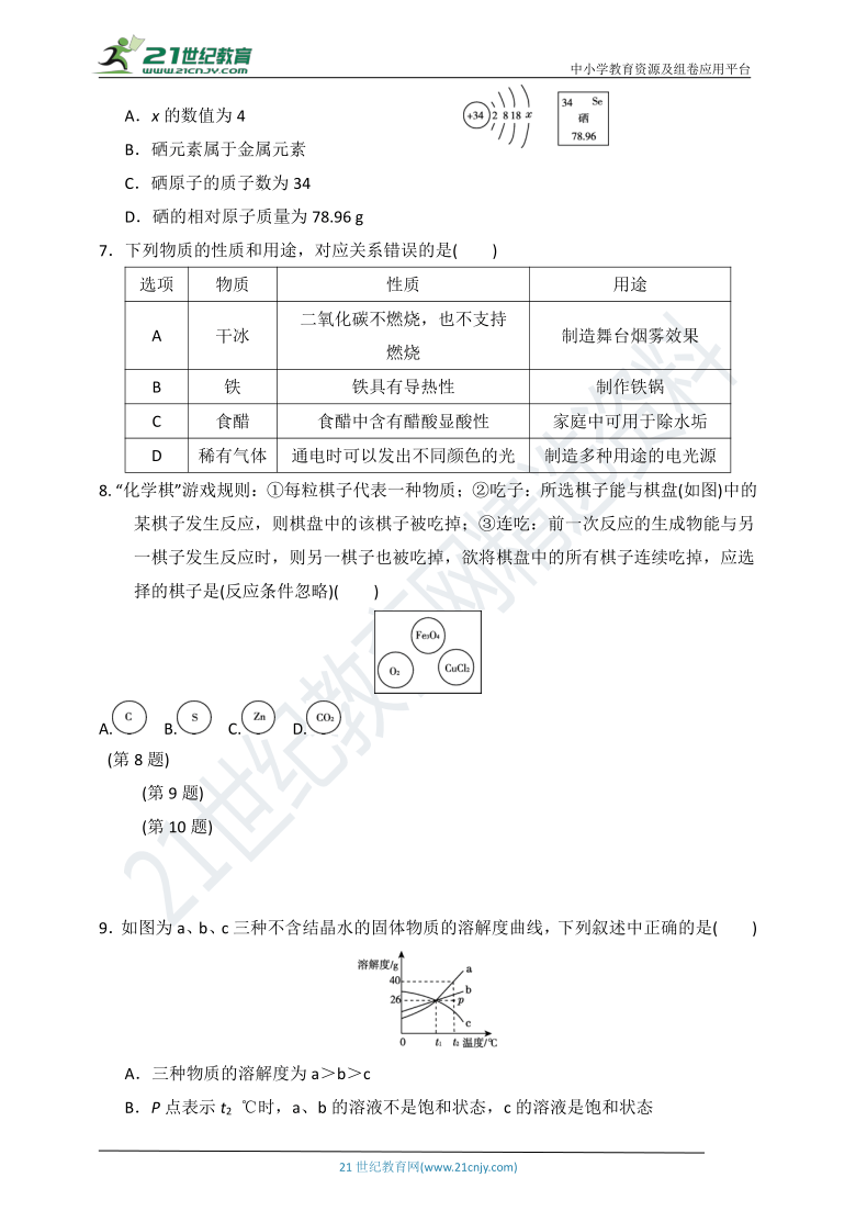 2021年中考化学全真模拟卷（三）（含答案）