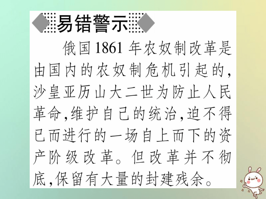 2018秋九年级历史上册第6单元资本主义制度的扩展和第二次工业革命第20课俄国的改革课件岳麓版