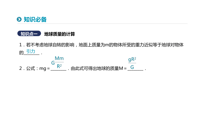 人教版必修2第六章第四节万有引力理论的成就课件（24张）