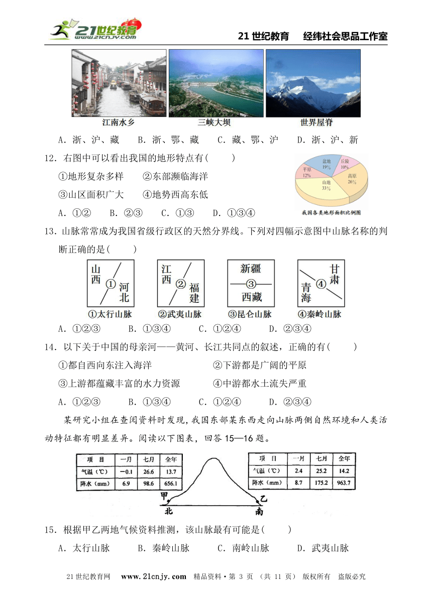 2015年中考社会思品专题特训系列（生活的时空01）——考点1—6