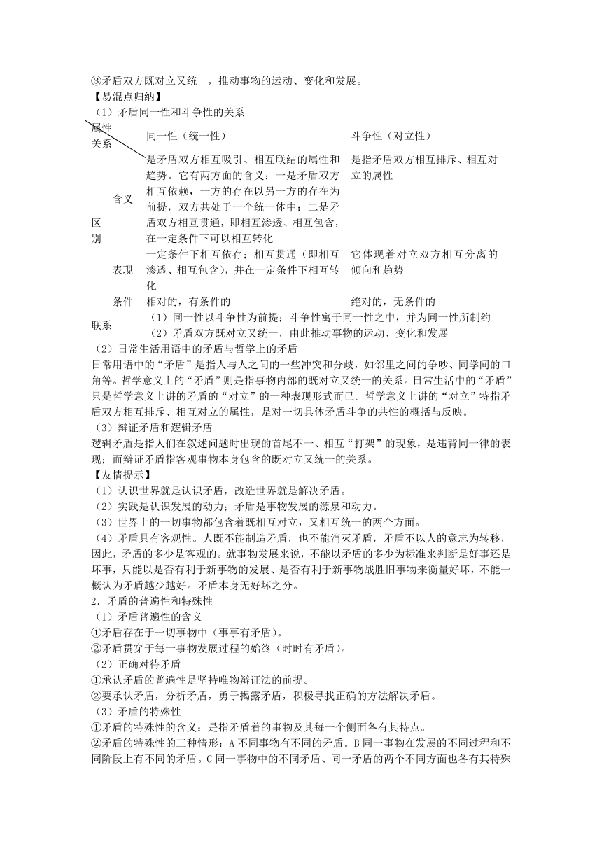 河南省2012届豫南九校高三政治新课标第一轮复习讲义：3.9唯物辩证法的实质与核心（人教版必修4）