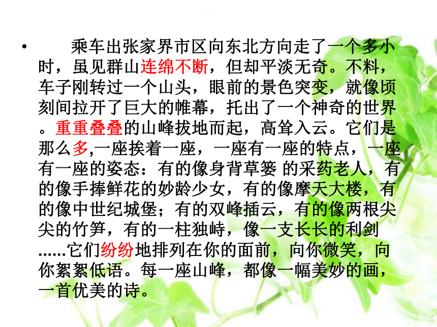 语文六年级上北京版16《迷人的张家界》课件1