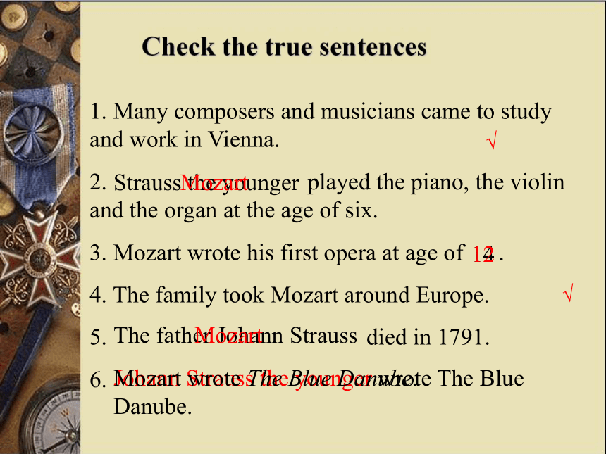 外研（新标准）版>八年级上>Module 5 Western music>Unit 2 Vienna is the cantre of European classical music .