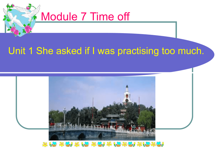 八年级下>Module 7 Time off>Unit 1 She asked if I was practising too much.