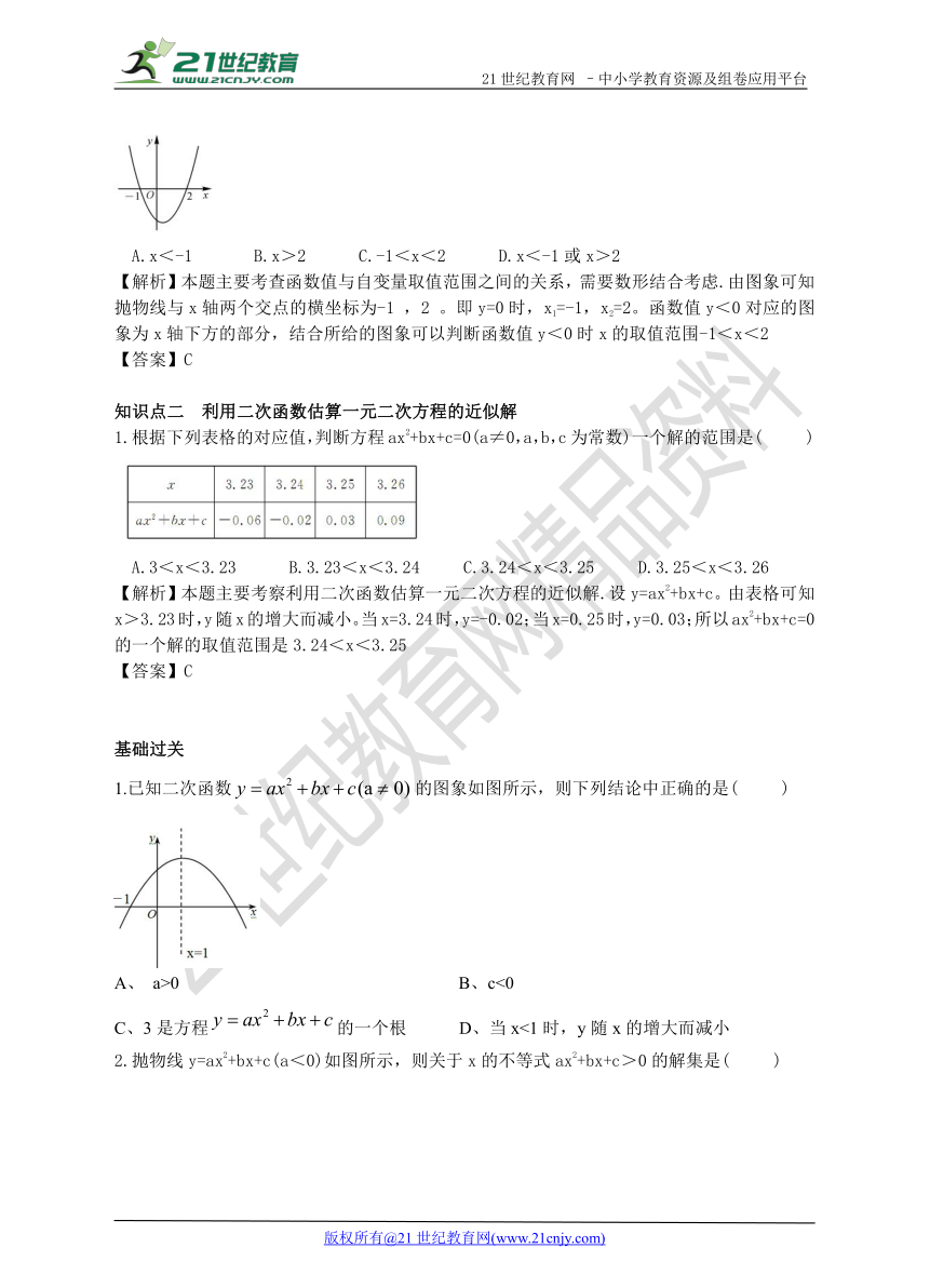 22.2 二次函数与一元二次方程学案（附答案）