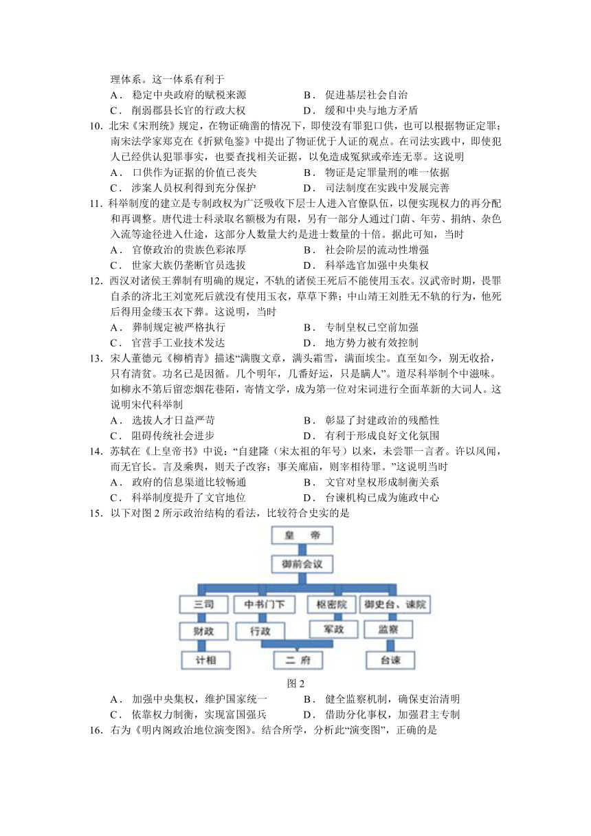 河南省顶级名校2021-2022学年高三上学期第二次月考（10月） 历史试题（Word版，含解析）