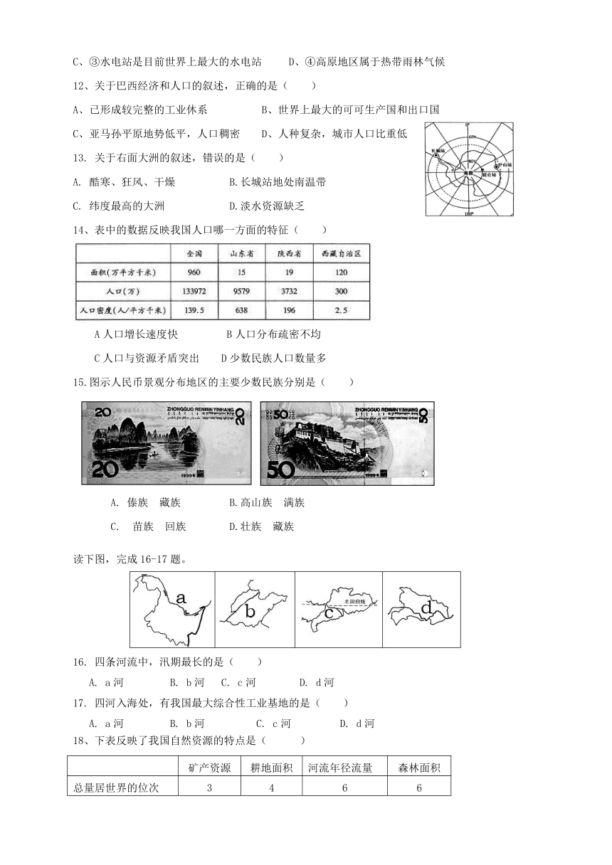 山东省潍坊市2015年八年级会考模拟地理试题5含答案
