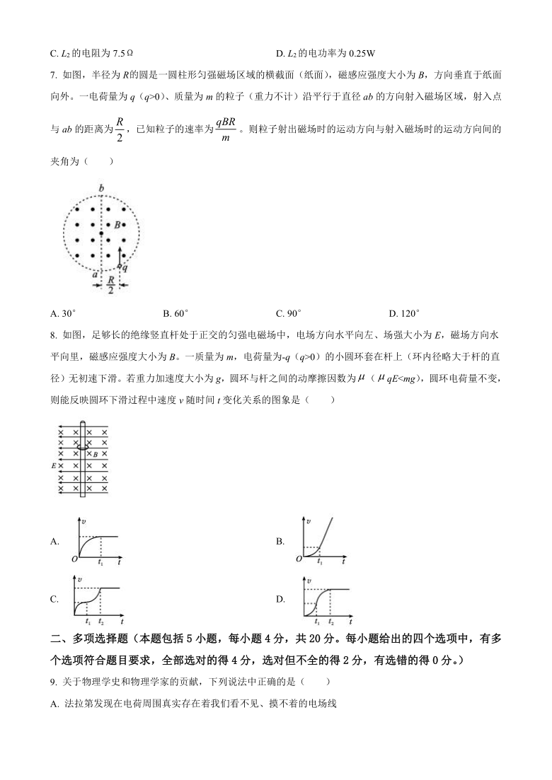 四川省成都市2020-2021学年高二上学期期末调研考试物理试题 Word版含答案