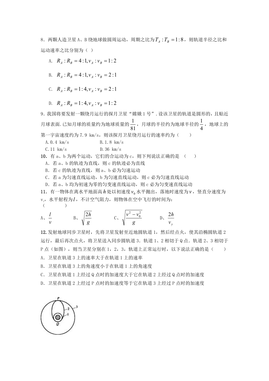 湖南省邵东县2016_2017学年高一物理下学期期中试题