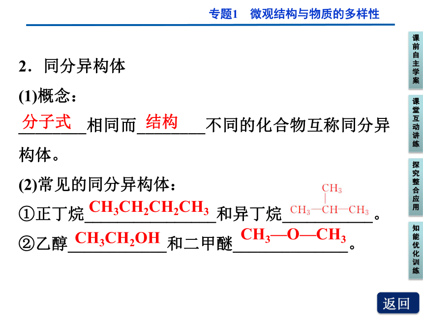 2011年高一化学精品课件：1.3.1　同素异形体与同分异构体（苏教版必修2）