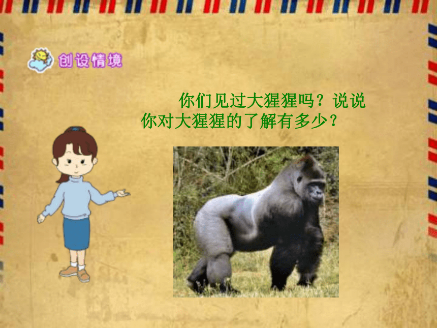 语文六年级下冀教版4《我和大猩猩握了手》课件