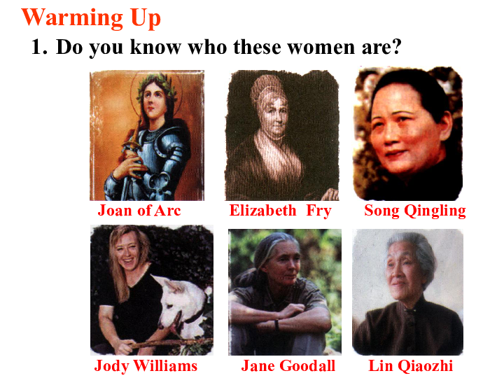 人教版新课标 必修四 unit 1 women of achievement Jane Goodall warming up-reading（共36张PPT）