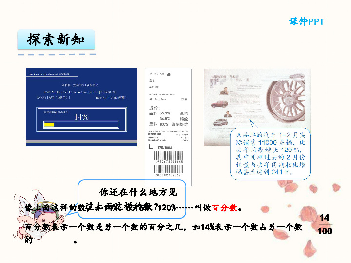 人教版数学六年级上册第六单元《 百分数的意义和读写》（24张ppt）